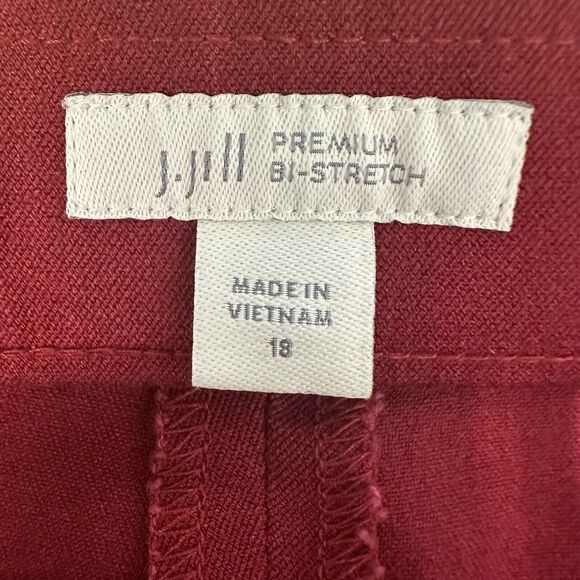 J Jill Pants Womens 18 Red Cropped Premium Bi Stretch High‎ Rise Casual Cotton - Picture 7 of 10